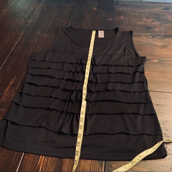 Black Sleeveless Ruffled Tank Top - Picture 5 of 6